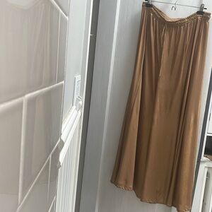 Vintage shimmery wide leg gold drawstring pants